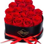 GLAMOUR BOUTIQUE Preserved Flowers, 16 Forever Red Roses in Heart Gift Box