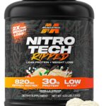 Muscletech Whey Protein Powder (Vanilla Cream, 4LB) - Nitro-Tech Ripped Whey Protein Isolate & Peptides Smoothie Mix for Lean Muscle & Fast Recovery - 30g of Whey Protein for Women & Men