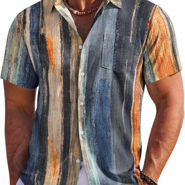 COOFANDY Men's Hawaiian Shirt Short Sleeve Floral Button Down Shirts Tropical Holiday Beach Shirts