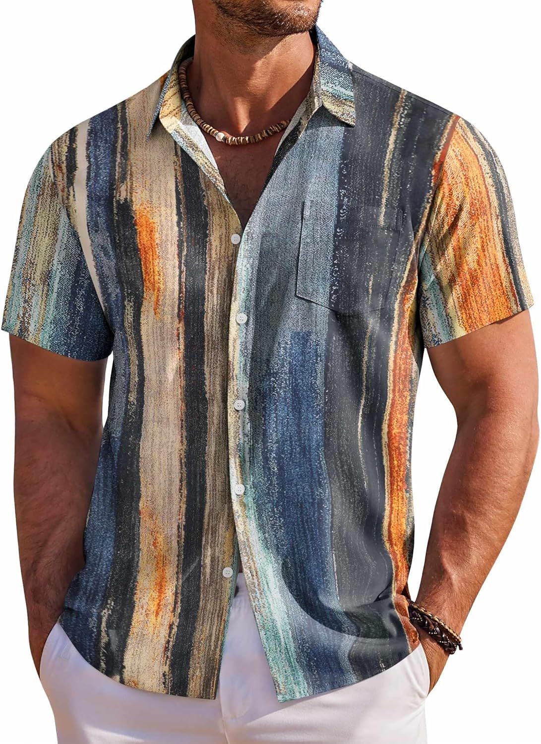 COOFANDY Men's Hawaiian Shirt Short Sleeve Floral Button Down Shirts Tropical Holiday Beach Shirts COOFANDY Men's Hawaiian Shirt Short Sleeve Floral Button Down Shirts Tropical Holiday Beach Shirts