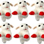Multipet Lambchop Plush Dog Toy 6" with Squeaker Color:White Size:Pack of 6