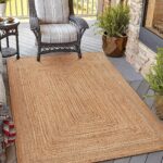 KEMA Jute Braided Area Rug, 4x6 Feet (48x72 Inches) - Rustic Vintage Braided Reversible Rectangular Rug, Shag Rugs for Bedroom, Jute Kitchen Rug, Living Room Rugs