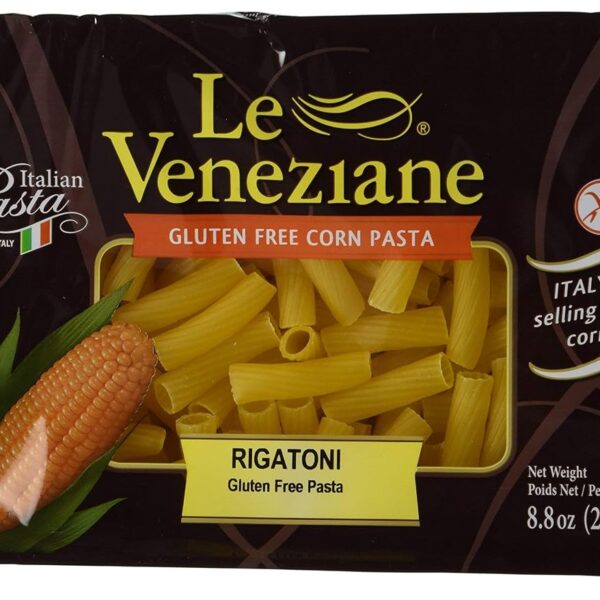 Le Veneziane - Italian Rigatoni Pasta [Gluten-Free], (4)- 8.8 oz. Pkgs - PACK OF 4