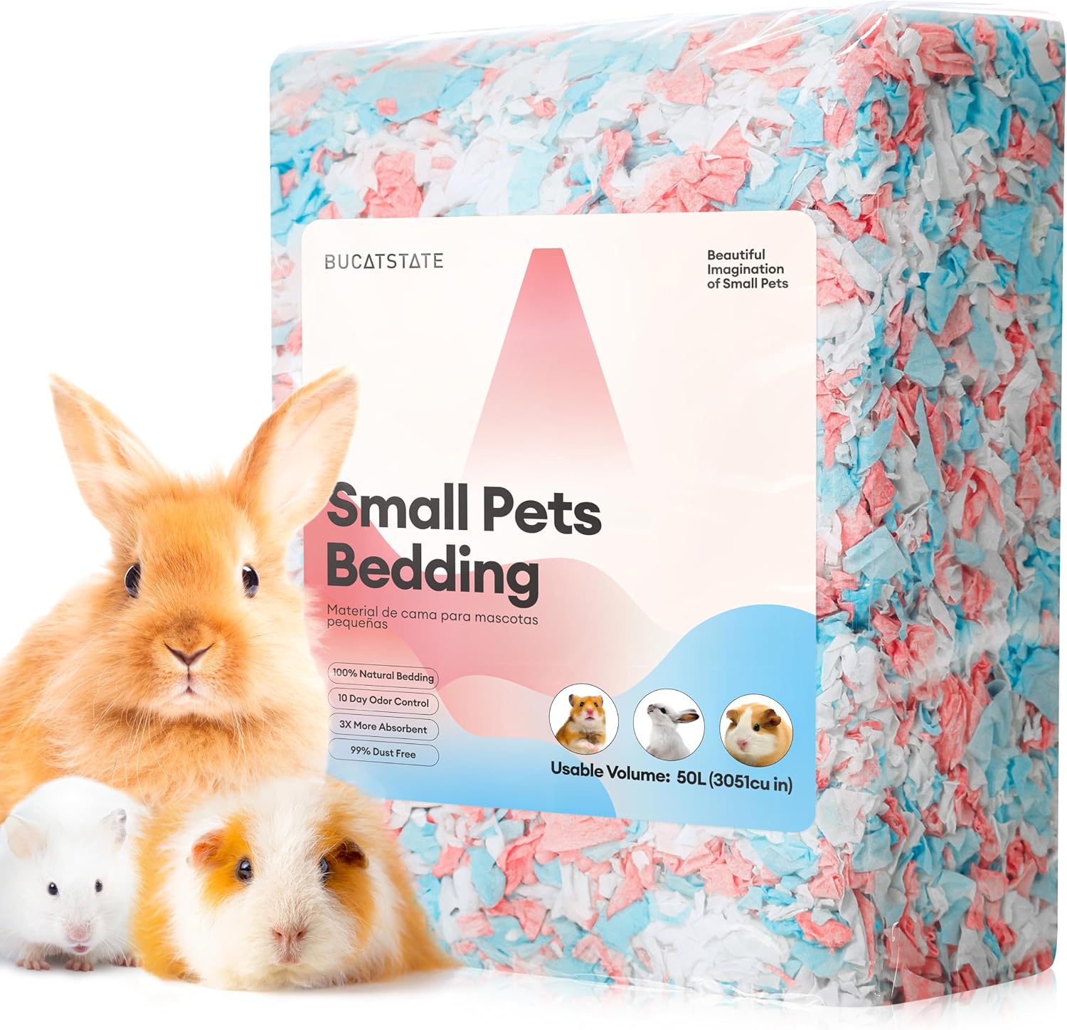 BUCATSTATE Hamster Bedding 50L, 99% Dust-Free Guinea Pig Bedding Odor Control Paper Bedding, Cozy Small Animal Bedding for Rabbit Rat Syrian Dwarf Hamsters Gerbils (Confetti) BUCATSTATE Hamster Bedding 50L, 99% Dust-Free Guinea Pig Bedding Odor Control Paper Bedding, Cozy Small Animal Bedding for Rabbit Rat Syrian Dwarf Hamsters Gerbils (Confetti)