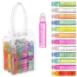 12pc Roll-On Lip Gloss Set with Carrying Case - Fruity Non-Toxic Glossy | Fruity Non-Toxic Glossy Lip Makeup for Kids & Teens. Kid-Friendly Party & Best Friends Gift Set for Girls - So Fun