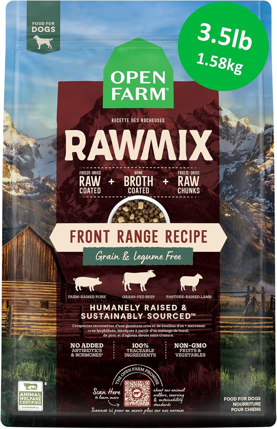 Open Farm, RawMix Grain-Free Dog Food, Beef, Pork & Lamb, Front Range 3.5lb Open Farm, RawMix Grain-Free Dog Food, Beef, Pork & Lamb, Front Range 3.5lb
