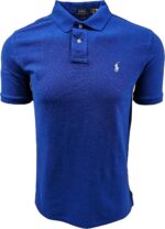 POLO RALPH LAUREN Mens Classic Fit Mesh Polo Shirt (Small, Royal Blue (Light Blue Pony))