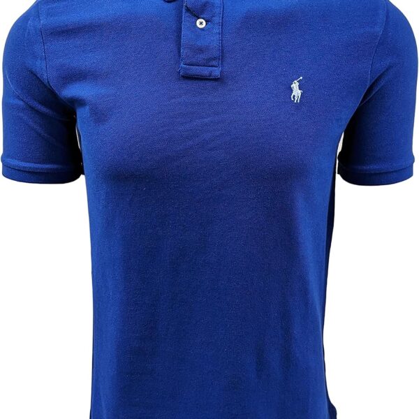 POLO RALPH LAUREN Mens Classic Fit Mesh Polo Shirt (Small, Royal Blue (Light Blue Pony))