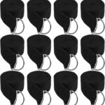 12 Pack Yoga Straps for Stretching, 6 Ft Black Exercise Bands with Adjustable D Ring Buckles for Pilates, Gym Fitness, Flexibility Training, Men Women