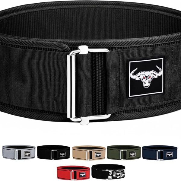 IBRO Quick Locking Premium Weight Lifting Belt - Back Support for Powerlifting, Cross Training & Gym Bodybuilding - 4 Inch Nylon Men and Women with Metal Buckle for Core Stability