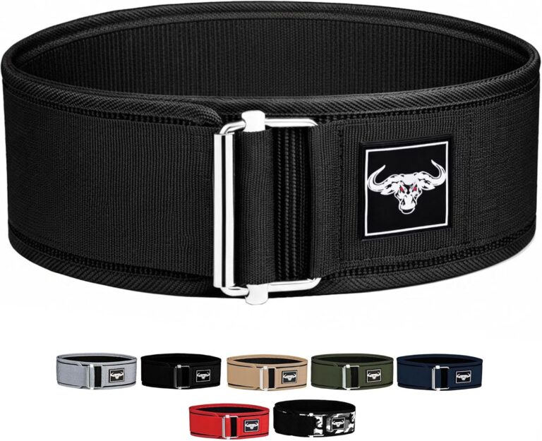 IBRO Quick Locking Premium Weight Lifting Belt - Back Support for Powerlifting, Cross Training & Gym Bodybuilding - 4 Inch Nylon Men and Women with Metal Buckle for Core Stability