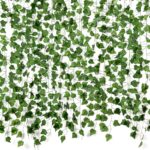 Fake Vines for Room Decor(12 Pack 84 Feet) Aesthetic Artificial Plant Ivy Leaves Hanging Greenery Garlands for Home Bedroom Wall Wedding Party Decor