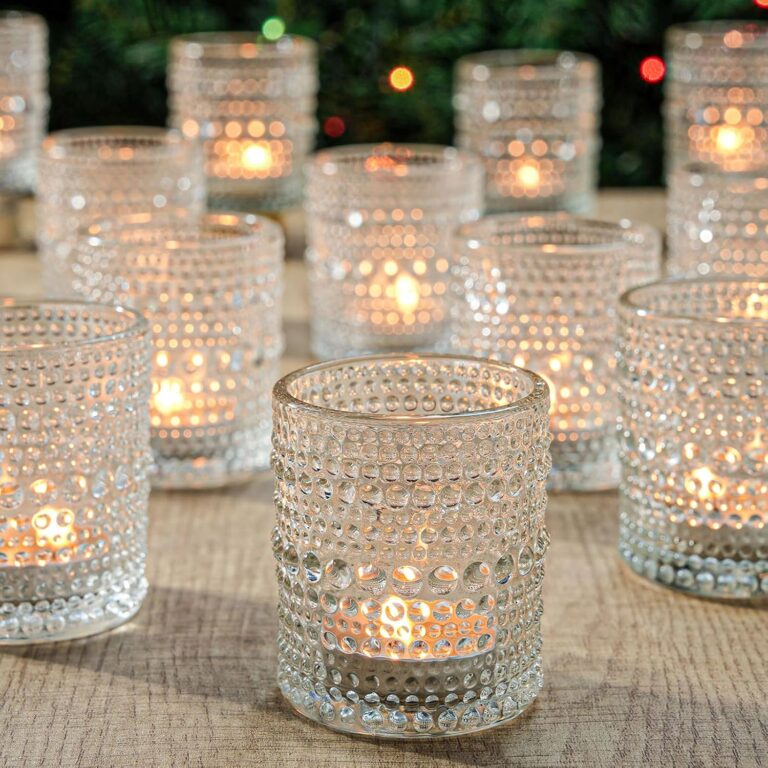 TRIRITE 36 Pack Votive Candle Holders, Clear Glass Tealight Candle Holder | Thickened Glass 2x2.5 Inch Candle Holders, Reusable Durable Elegant Vintage Votives for Wedding Centerpieces Table Decor