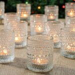 12 Pcs Clear Glass Tea Light Candle Holder, Votive Candle Holders Bulk for Wedding Table Decor & Christmas ThanksgivingClear,12