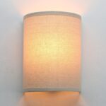 Wall Sconce Lighting Linen Fabric Decor, Industrial Vintage Night Light Wall Lamp Fixture with Fabric Shade for Bedroom Living Room Hallway Corridor