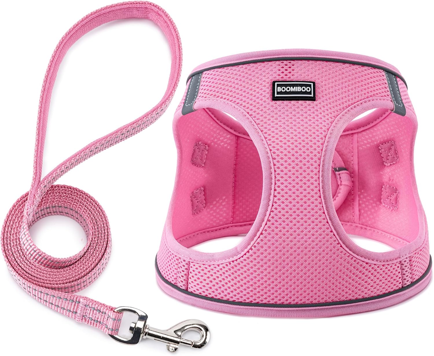 BOOMIBOO Dog Harness with Leash Set, No Pull Adjustable Reflective Step-in Puppy Pet Vest Harnesses for Small Medium Large Dogs and Cats,Pink S BOOMIBOO Dog Harness with Leash Set, No Pull Adjustable Reflective Step-in Puppy Pet Vest Harnesses for Small Medium Large Dogs and Cats,Pink S