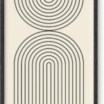 HAUS AND HUES Neutral Wall Art Print  Boho Mid Century Decor, Line Art and Geometric Geometric Design (12x16, Unframed)