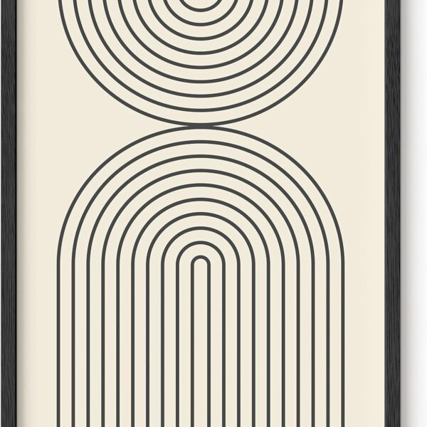 HAUS AND HUES Neutral Wall Art Print  Boho Mid Century Decor, Line Art and Geometric Geometric Design (12x16, Unframed)