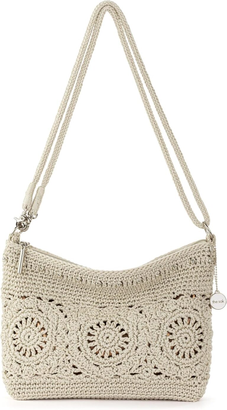 The Sak Lumi Convertible Crossbody Purse - Women's Handbag for Everyday & Travel, 3-in-1 Small Crossbody in Crochet & Leather