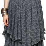 R.Vivimos Womens Sleeveless Backless Asymmetrical Layered Lace Long Dress with Slip Two Pieces