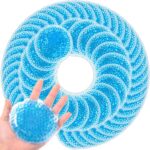 TrelaCo 60 Pcs Small Round Gel Ice Packs  Reusable Hot & Cold Compress for Soothing Discomfort, Reducing Minor Swelling, Tired Eyes, Face, Neck(Blue)