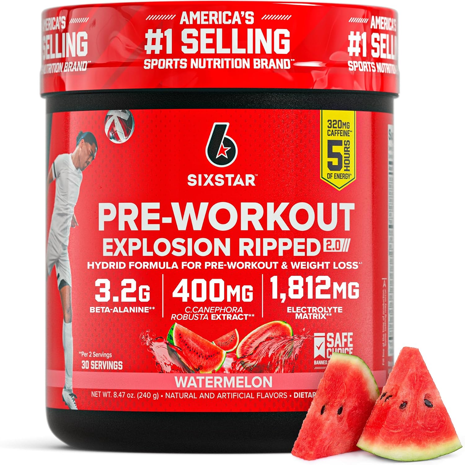 Six Star Pre-Workout Explosion, Watermelon (30 Servings) - Preworkout Energy Powder Supplement for Men & Women - Pre Workout Drink Mix with Creatine & Beta Alanine - Sports Nutrition Products Six Star Pre-Workout Explosion, Watermelon (30 Servings) - Preworkout Energy Powder Supplement for Men & Women - Pre Workout Drink Mix with Creatine & Beta Alanine - Sports Nutrition Products