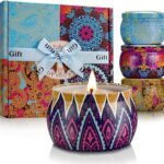 Scented Candles Gift Set for Women, 4 Pack Soy Wax Candles in Classic Bohemian Tins, Aromatherapy Candle Set, Birthday Gifts for Mom, Thank You Gifts
