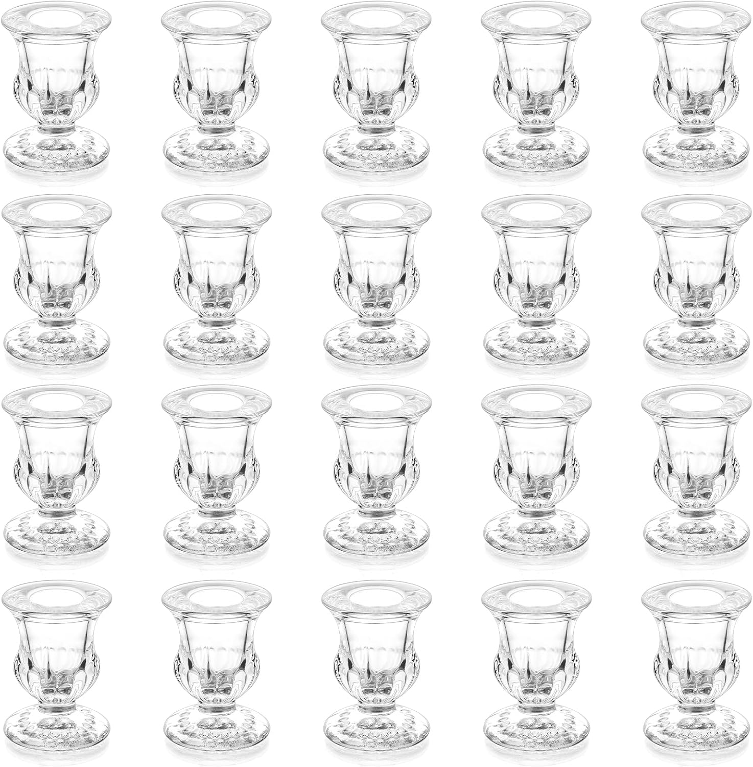 20 Pcs Glass Taper Candle Holders - Romadedi Clear Small Candlestick Holder Bulk, Thicker Glass Candle Sticks Set for Wedding Christmas Party Dining Table Table Centerpiece Decor 20 Pcs Glass Taper Candle Holders - Romadedi Clear Small Candlestick Holder Bulk, Thicker Glass Candle Sticks Set for Wedding Christmas Party Dining Table Table Centerpiece Decor
