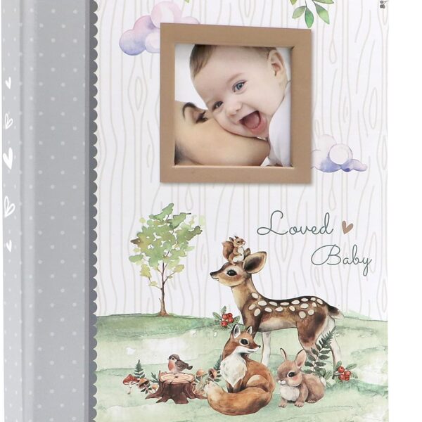 Holoary First 5 Years Baby Memory Book - 76 Colourful Illustrated Keepsake Journal Pages Record Book Album for Newborn Baby Boy or Girl, Woodland Animals Design