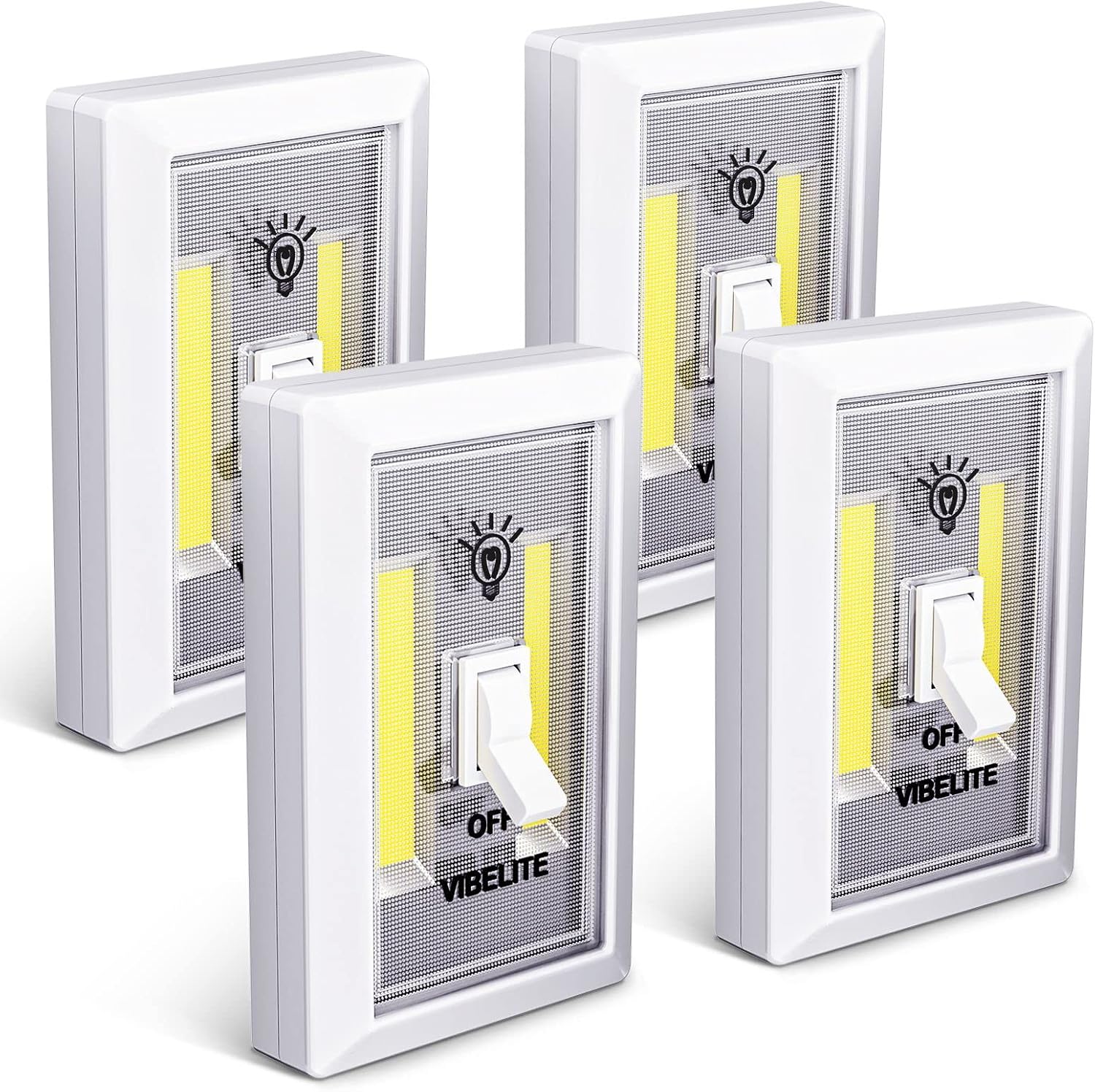 VIBELITE Closet Light, Battery Operated Switch Light, Tap Light, Touch, Push Night Lights, Wall Wireless Mount Under Cabinet, Shelf, Shed, Kitchen, Garage, Attic, RV, Lighting Installations (4-Pack) VIBELITE Closet Light, Battery Operated Switch Light, Tap Light, Touch, Push Night Lights, Wall Wireless Mount Under Cabinet, Shelf, Shed, Kitchen, Garage, Attic, RV, Lighting Installations (4-Pack)