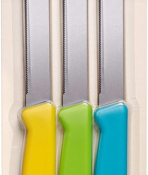 Alfi All-Purpose Knives Aerospace Precision Pointed Tip - Home And Kitchen Supplies - Serrated Steak Knives Set | Made in USA (Multicolor)