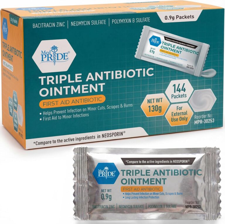 MED PRIDE Triple Antibiotic Ointment Packets, First Aid Cream, 144-Count