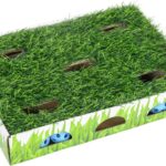 Catstages Grass Patch Hunting Box - Interactive Indoor Cat Toy with Faux Grass & 3 Jingle Balls - Encourages Exercise, Mental Stimulation & Natural Hunting Instincts