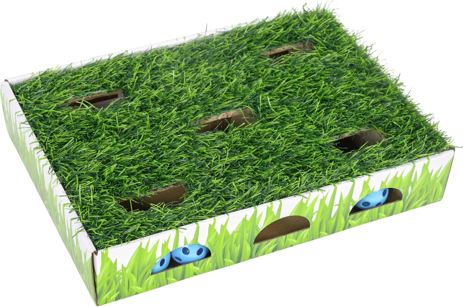Catstages Grass Patch Hunting Box - Interactive Indoor Cat Toy with Faux Grass & 3 Jingle Balls - Encourages Exercise, Mental Stimulation & Natural Hunting Instincts Catstages Grass Patch Hunting Box - Interactive Indoor Cat Toy with Faux Grass & 3 Jingle Balls - Encourages Exercise, Mental Stimulation & Natural Hunting Instincts