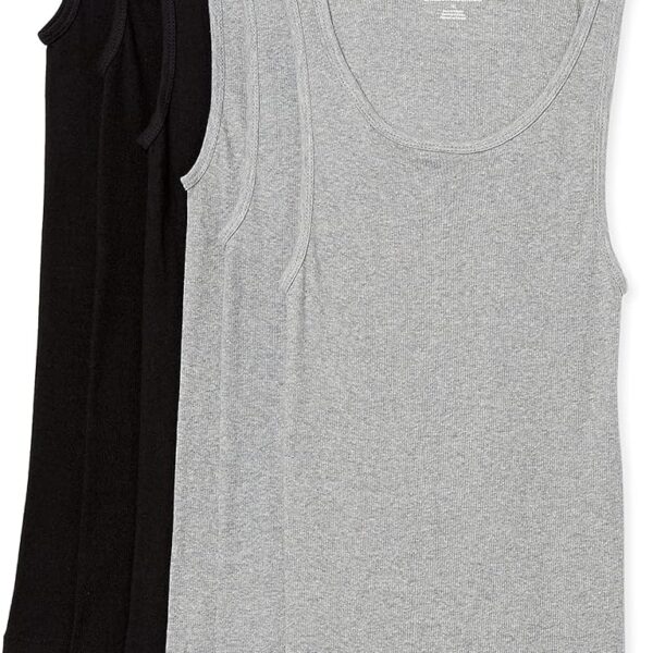 Amazon Essentials Men's Lightweight Breathable Cotton Slim Fit Tank Undershirts, Pack of 6