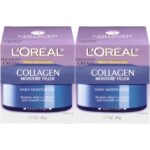 L'Oreal Paris Skincare Collagen Face Moisturizer, Day and Night Cream, Anti-Aging Face, Neck and Chest Cream to smooth skin and reduce wrinkles, 1.7 oz Pack of 2