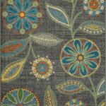 Maples Rugs Reggie Floral Kitchen Rug - Made in USA - Washable, Non Slip Indoor Carpet for Entryway, Foyer, Kitchen, and Bathroom, 2'6 x 3'10, Dark Grey