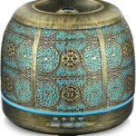 ARVIDSSON Essential Oil Diffuser 500ml, Aromatherapy Diffuser for Home, Ultrasonic Diffusers for Essential Oils, Metal Oil Diffuser with 7 Color LED Lights, Mist Timer and Auto Shut-Off Function
