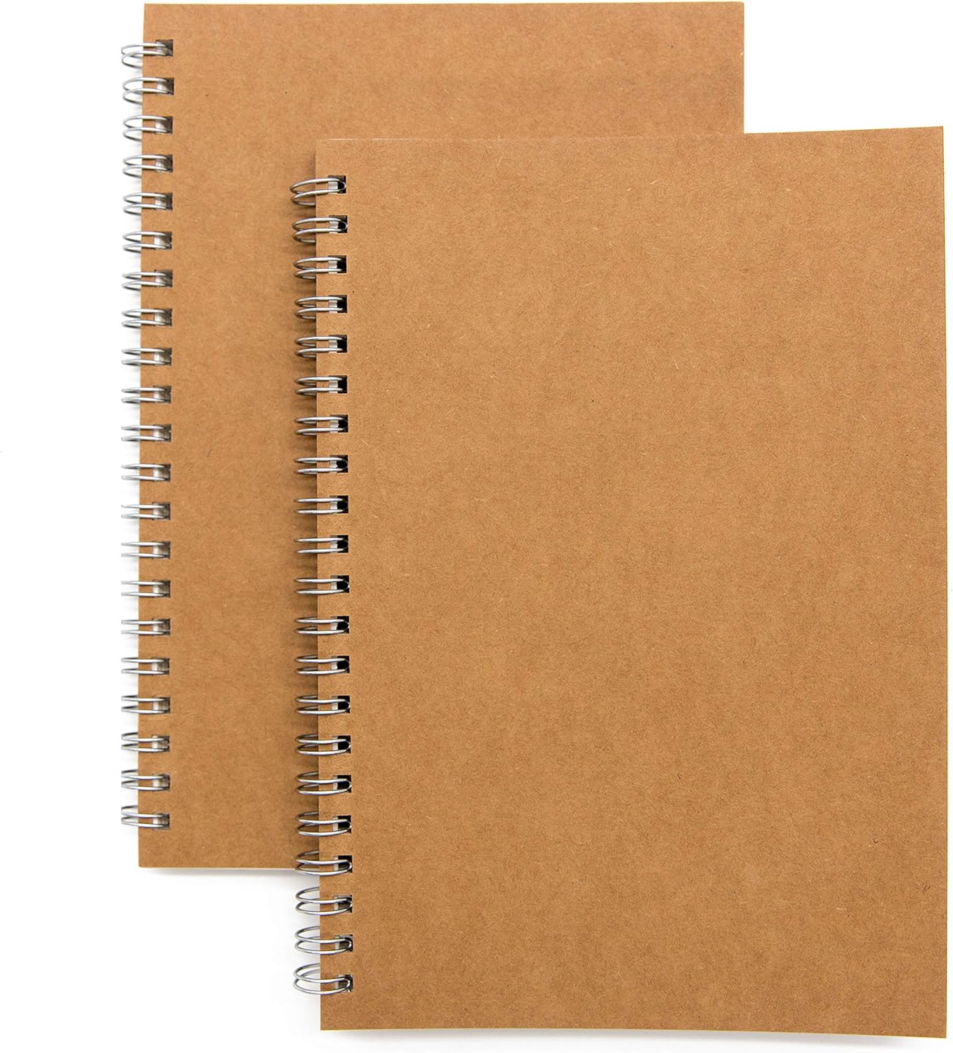 Soft Cover Spiral Notebook Journal 2-Pack, Blank Sketch Book Pad, Wirebound Memo Notepads Diary Notebook Planner with Unlined Paper, 100 Pages/ 50 Sheets, 7.5 inch x 5.1 inch (Brown) Soft Cover Spiral Notebook Journal 2-Pack, Blank Sketch Book Pad, Wirebound Memo Notepads Diary Notebook Planner with Unlined Paper, 100 Pages/ 50 Sheets, 7.5 inch x 5.1 inch (Brown)