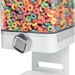 Zevro Compact Dry Food Dispenser, Single Control, White/Chrome