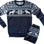Matching Pet & Owner Sweaters - 100% Acrylic Pet Parent Dog Holiday Christmas Sweater - Moose, Dog L, Back Length 16" - Add Human Matching Sweaters to Cart Separately