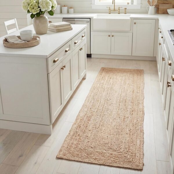 SAFAVIEH Cape Cod Collection Runner Rug - 2'3" x 8', Natural Brown, Handmade Braided Flat Weave Jute (CAP252A)