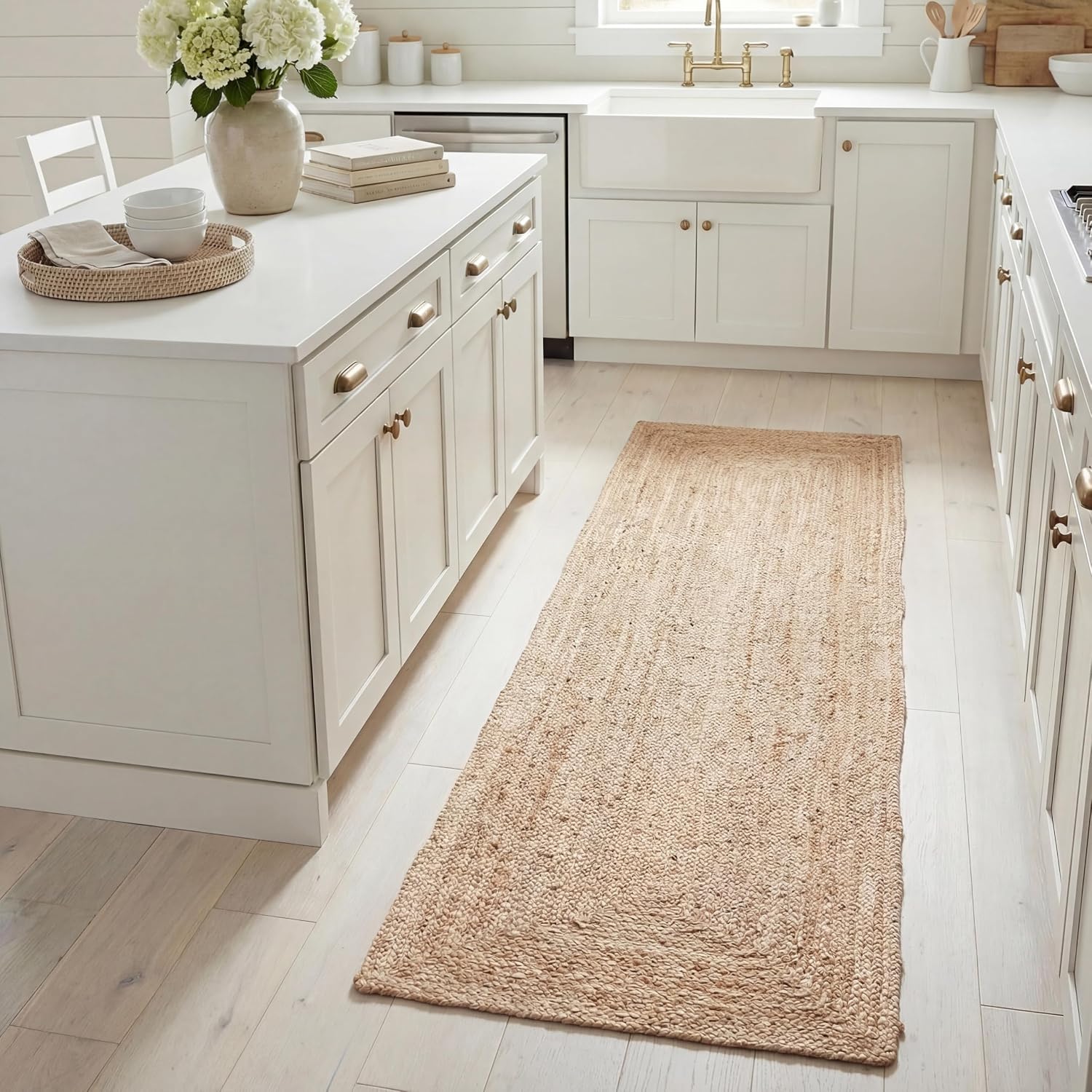 SAFAVIEH Cape Cod Collection Runner Rug - 2'3" x 8', Natural Brown, Handmade Braided Flat Weave Jute (CAP252A) SAFAVIEH Cape Cod Collection Runner Rug - 2'3" x 8', Natural Brown, Handmade Braided Flat Weave Jute (CAP252A)