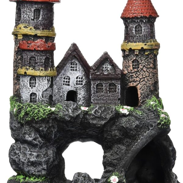 Penn-Plax Age-of-Magic Enchanted Castle Aquarium Decoration  Safe for Freshwater and Saltwater Fish Tanks  Medium