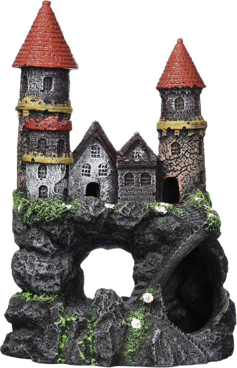 Penn-Plax Age-of-Magic Enchanted Castle Aquarium Decoration  Safe for Freshwater and Saltwater Fish Tanks  Medium