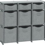 Cube Storage Organizer with 9 Storage Bins Included  Storage Cubes for Home Organization, Toy Storage, Office Storage, Living Room Storage, and General Storage Solution (Grey)