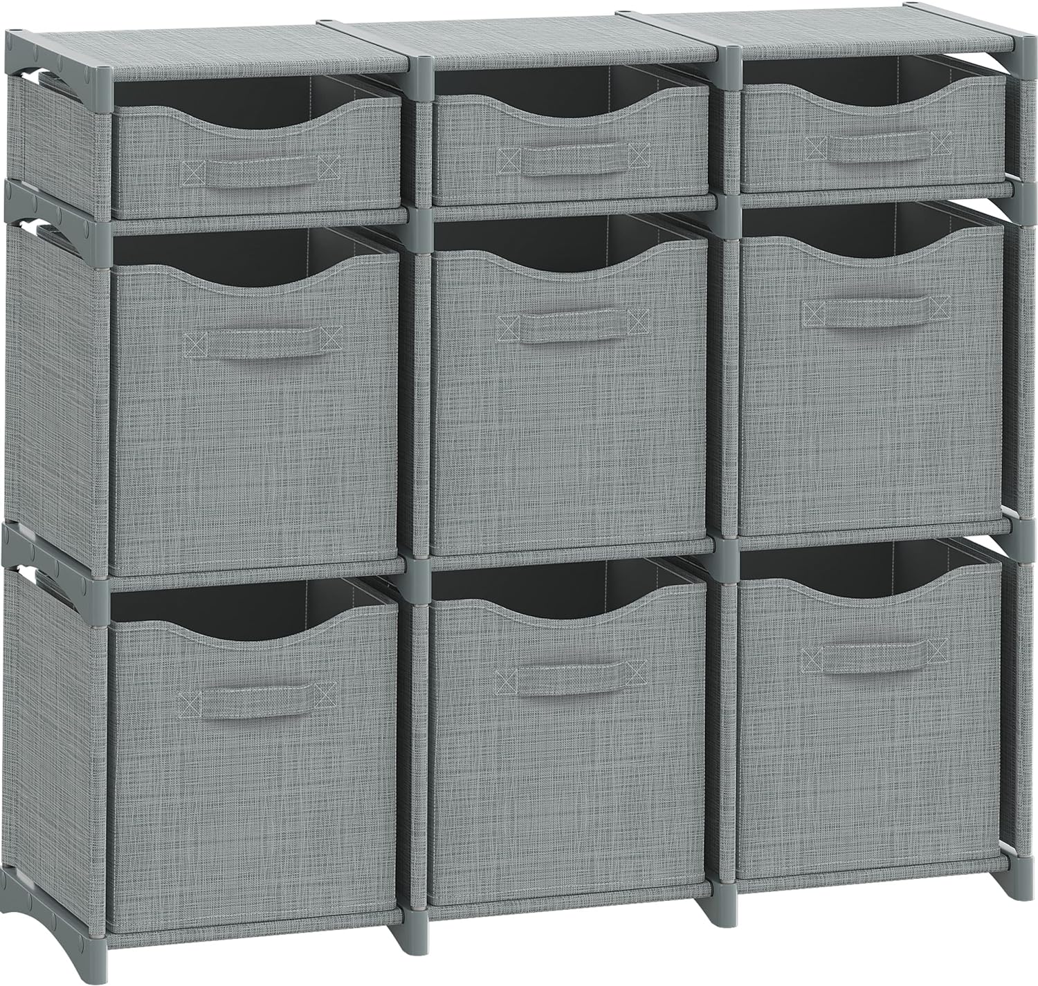 Cube Storage Organizer with 9 Storage Bins Included Storage Cubes for Home Organization, Toy Storage, Office Storage, Living Room Storage, and General Storage Solution (Grey) Cube Storage Organizer with 9 Storage Bins Included Storage Cubes for Home Organization, Toy Storage, Office Storage, Living Room Storage, and General Storage Solution (Grey)