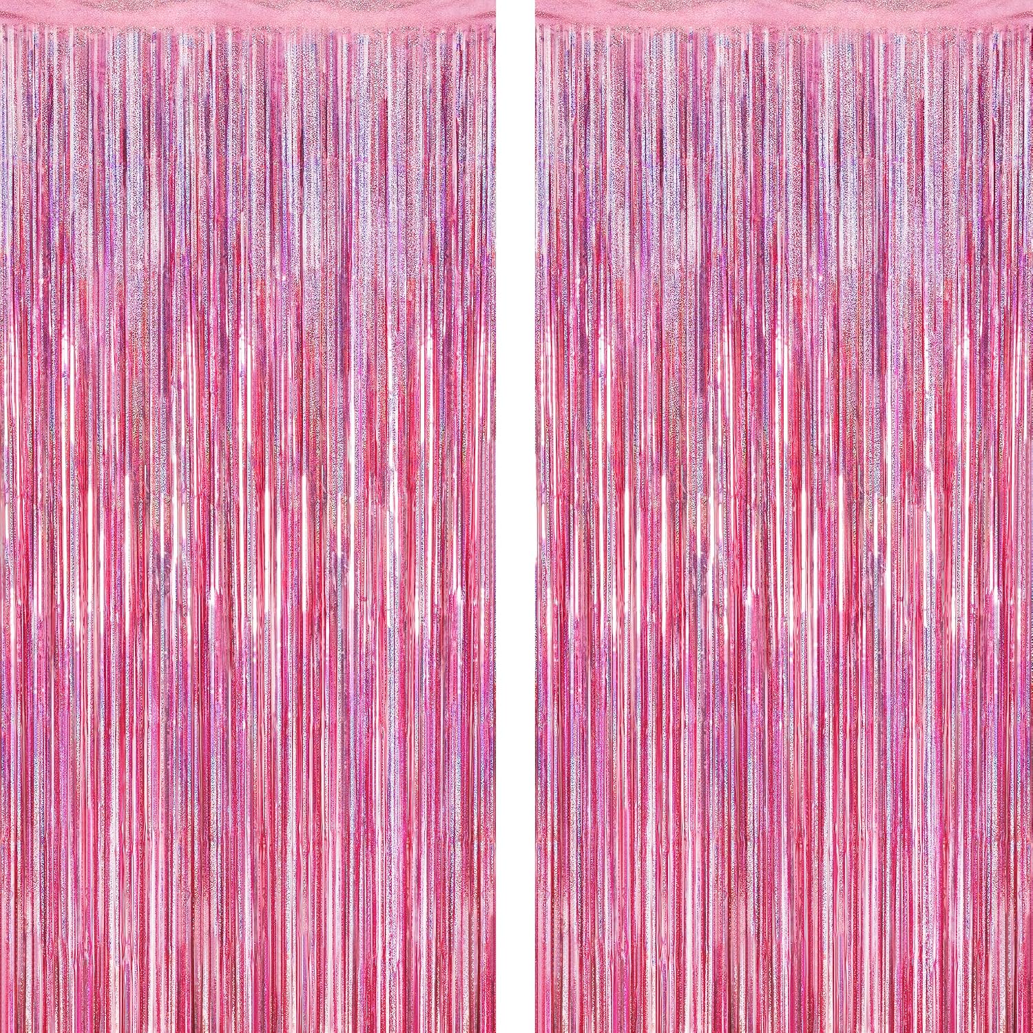 2 Pack Glitter Pink Backdrop, 3.28 FT x 7.05 FT Birthday Party Decorations, Laser Pink Fringe Curtains Foil Streamer Tinsel, Pink Curtains Photo Backdrop Happy Birthday Valentines Day Backdrop 2 Pack Glitter Pink Backdrop, 3.28 FT x 7.05 FT Birthday Party Decorations, Laser Pink Fringe Curtains Foil Streamer Tinsel, Pink Curtains Photo Backdrop Happy Birthday Valentines Day Backdrop