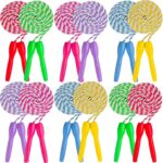 Ram Pro All Purpose Jump Rope Stripe Ropes With Plastic Handles for any Skill Level, 12PK, 6 colors (2 of each)