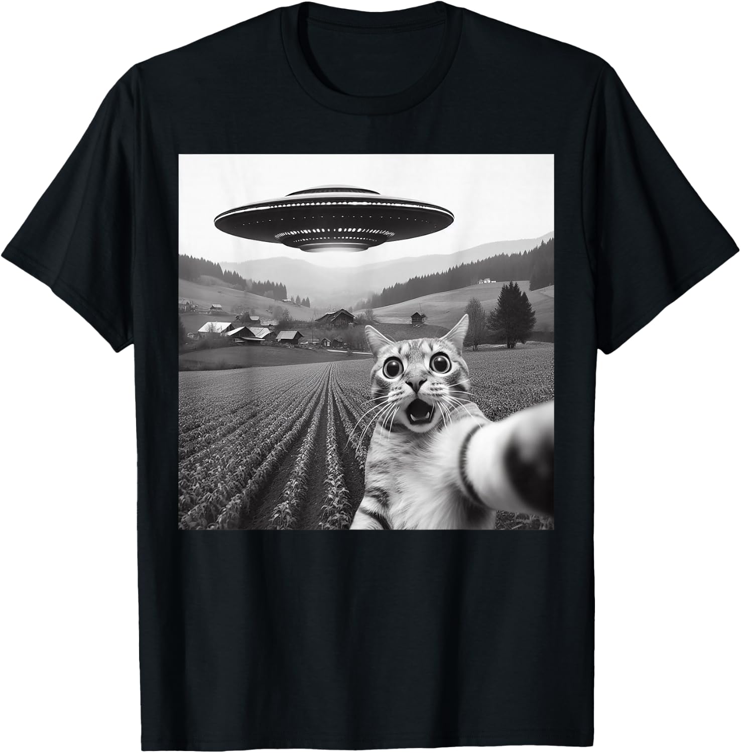 Cat Selfie with Alien UFO Funny Cat Gifts for Men Women Kid T-Shirt Cat Selfie with Alien UFO Funny Cat Gifts for Men Women Kid T-Shirt